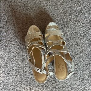 Naturalizer Strappy Glitter Heels Silver